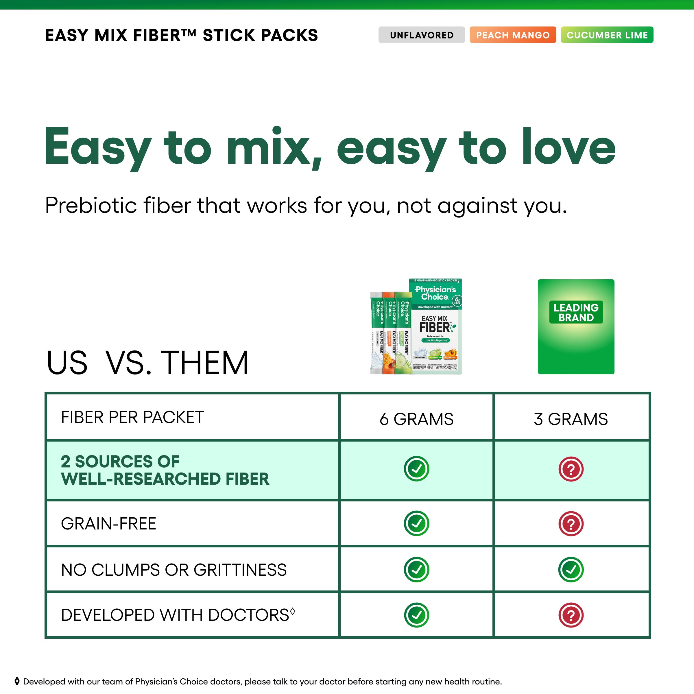 Easy Mix Fiber Stick Packs